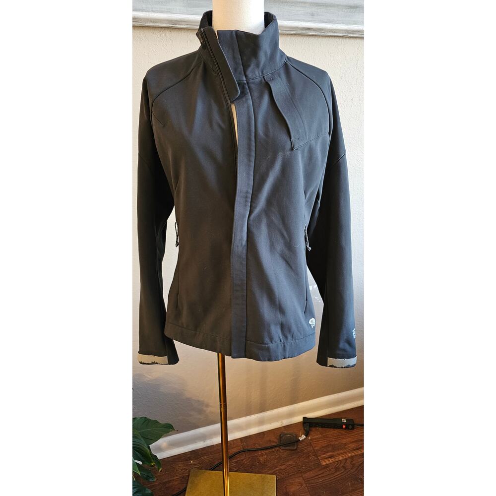Mountain Hard Wear Full Zip Soft Shell Fleece Jacket Women Sz MEDIUM Black
